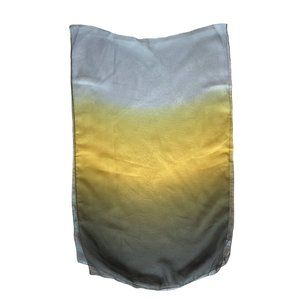 Green Yellow Gray Silk Tie and Dye Scarf